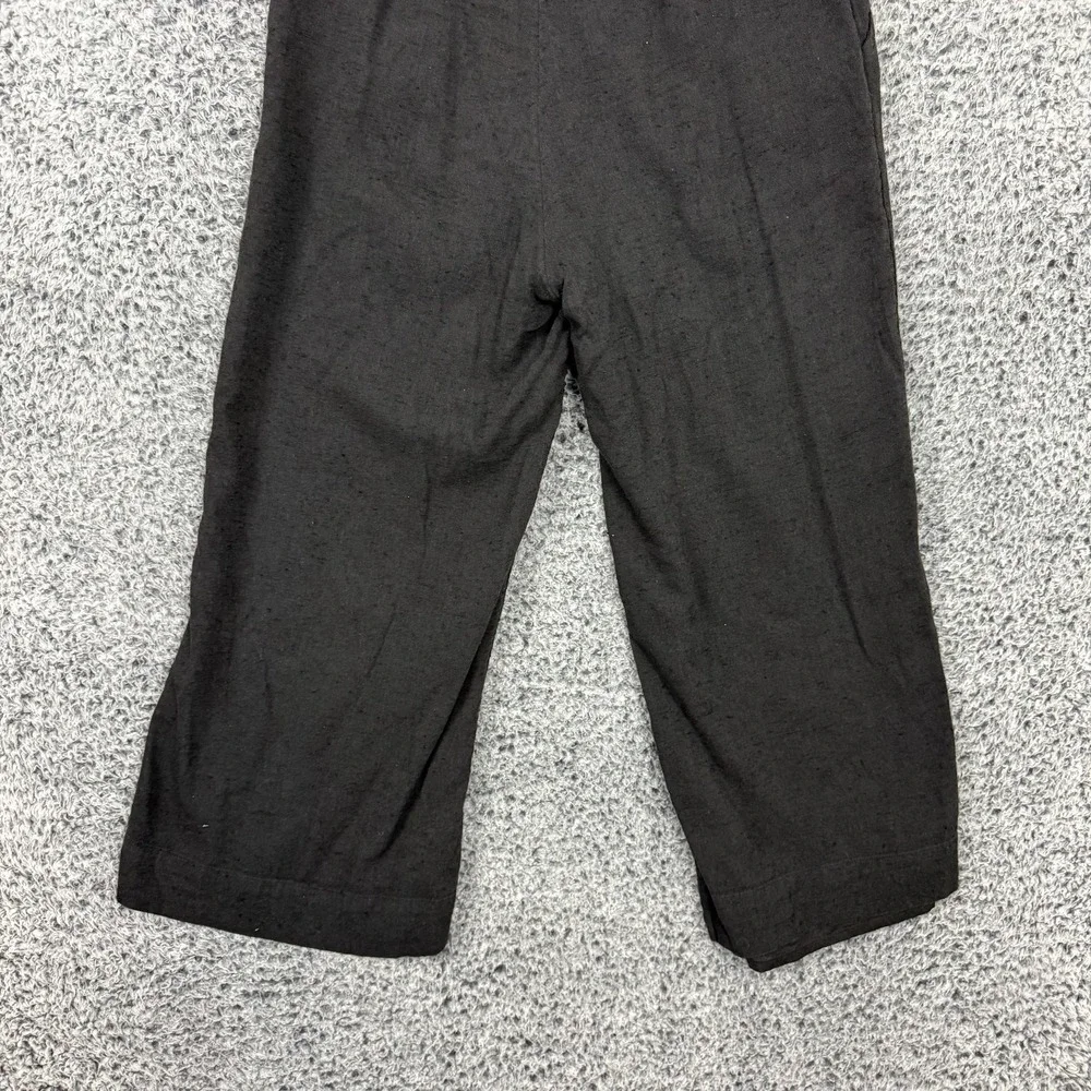 Free People Pants Womens Small Black Cropped Wide Leg Flare Pleated Coulette